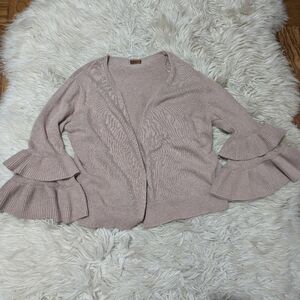 Pol Sweater cardigan with ruffle sleeves